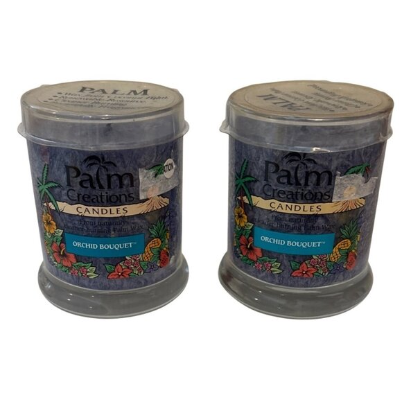Palm Creations Candles Orchid Bouquet Scented 9 Oz Pack Of 2 Coconut Palm Wax - Picture 1 of 5